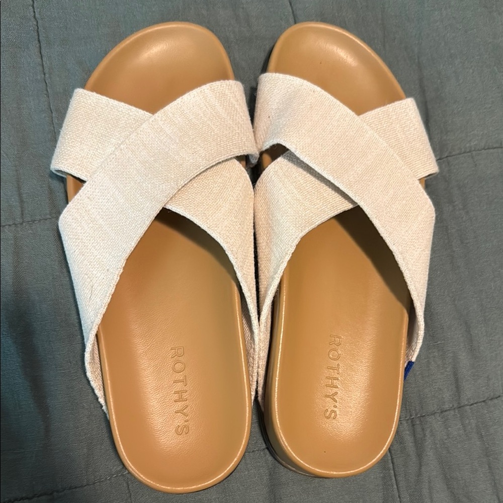Rothy's Tan Women's Crisscross Sandals